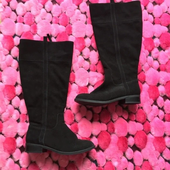 Torrid Black Suede Knee High Boots Wide Calf 10W - Picture 2 of 8